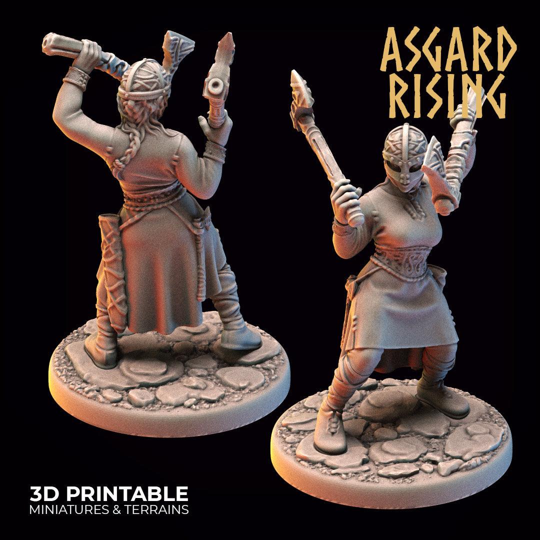 3D Printed Asgard Rising Viking Shieldmaidens Set 2 Viking Shieldmaidens Sets 28 32 mm Wargaming DnD
