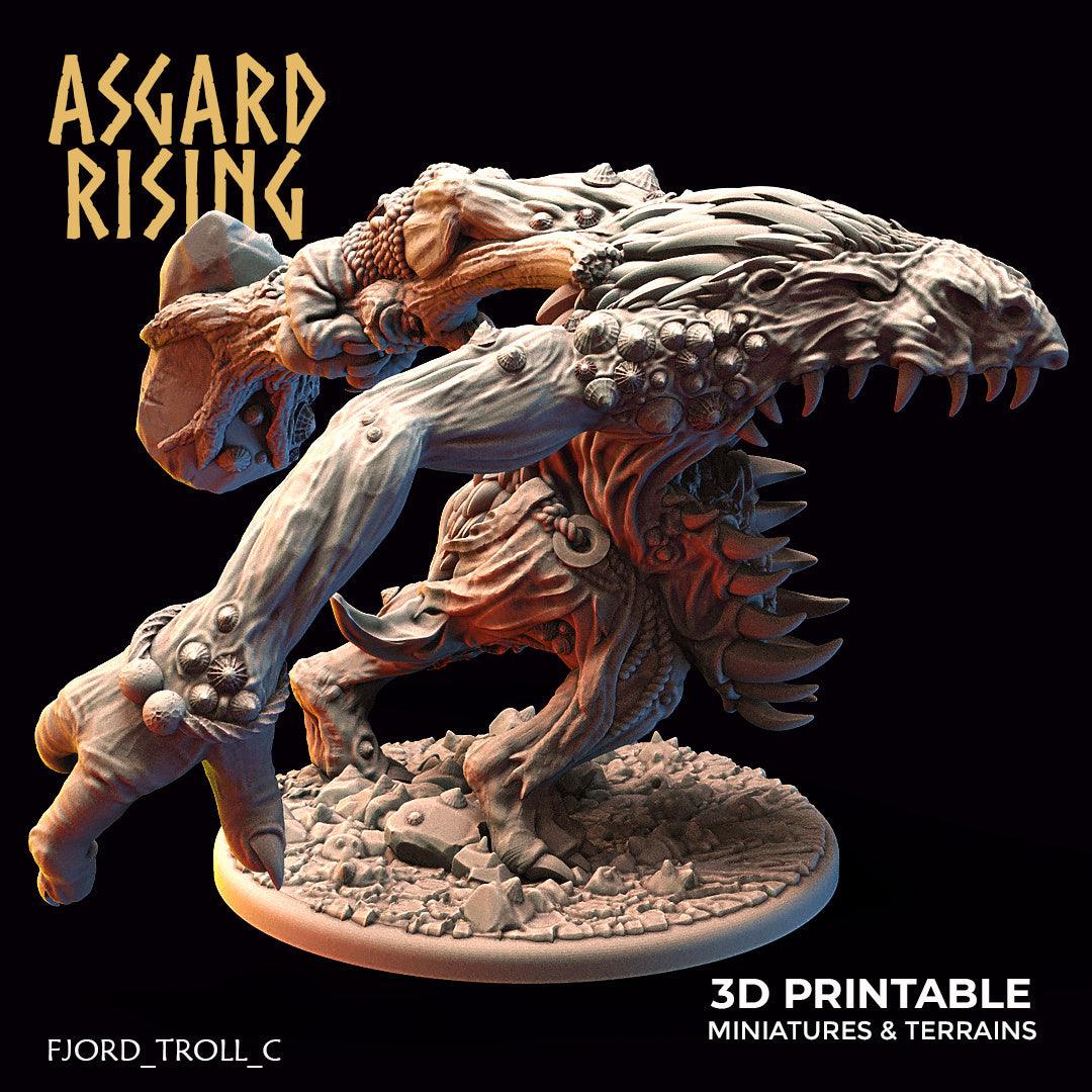 3D Printed Asgard Rising Fjord Troll Set 28 32 mm Wargaming DnD