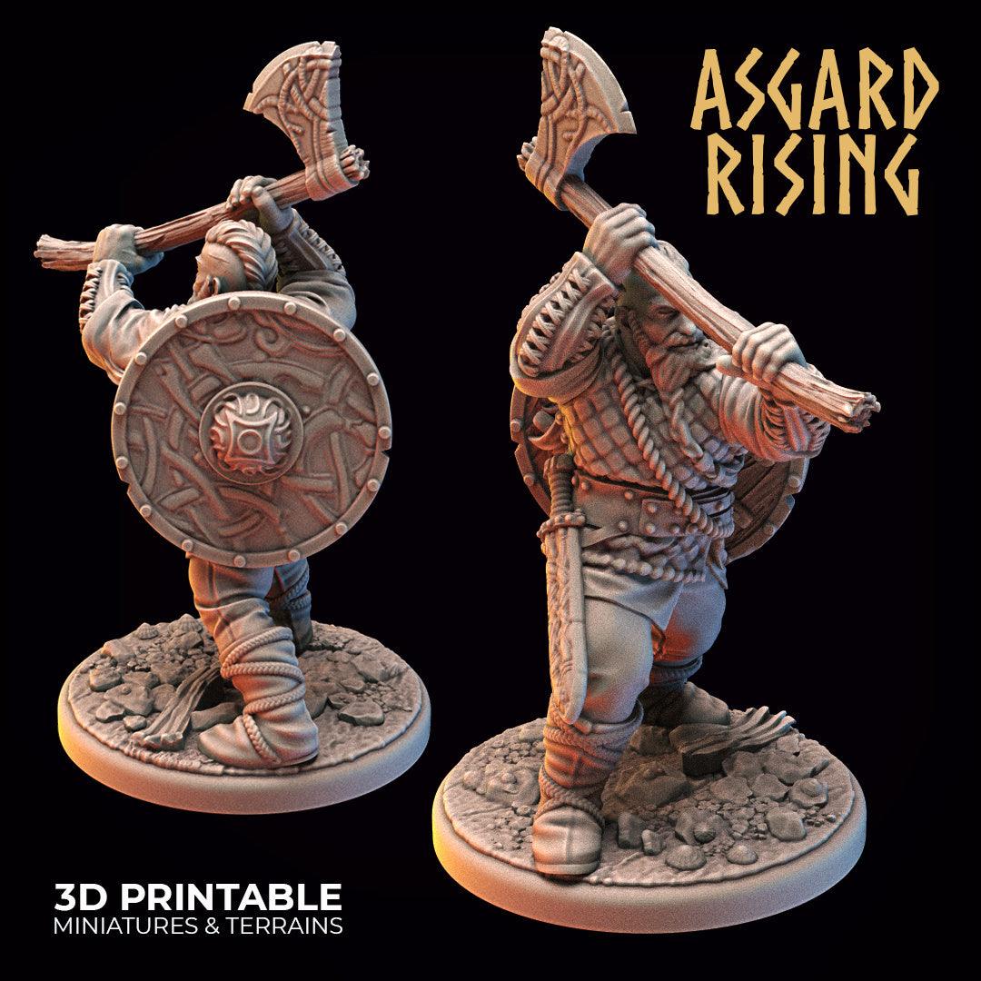 3D Printed Asgard Rising Midgard Viking Shieldman Set 28 32 mm Wargaming DnD