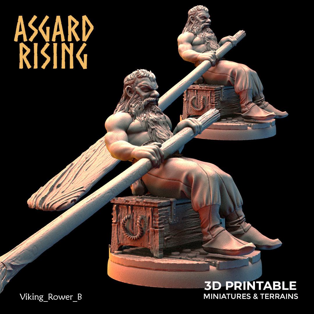 3D Printed Asgard Rising Viking Sailors Rowers 28 32 mm Wargaming DnD