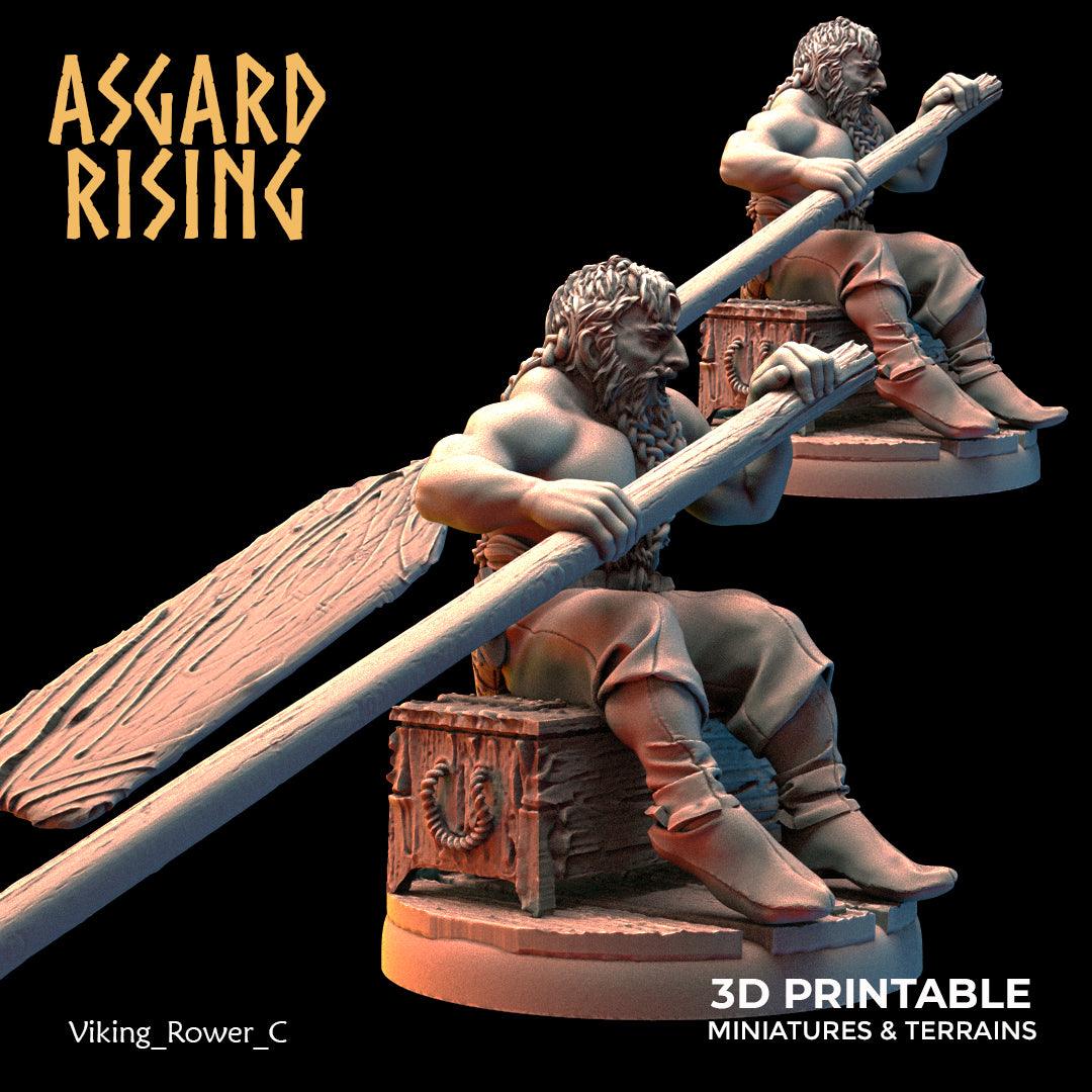 3D Printed Asgard Rising Viking Sailors Rowers 28 32 mm Wargaming DnD