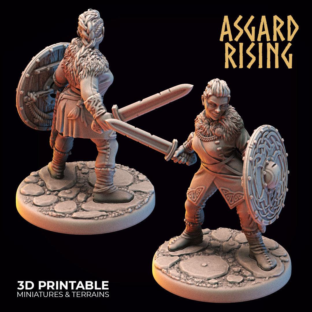 3D Printed Asgard Rising Viking Shieldmaidens Set 1 Viking Shieldmaidens Sets 28 32 mm Wargaming DnD