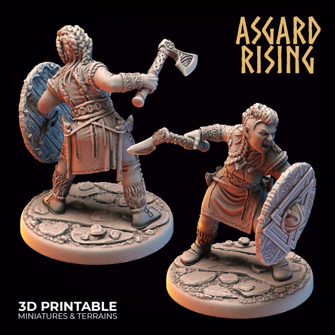 3D Printed Asgard Rising Viking Shieldmaidens Set 1 Viking Shieldmaidens Sets 28 32 mm Wargaming DnD