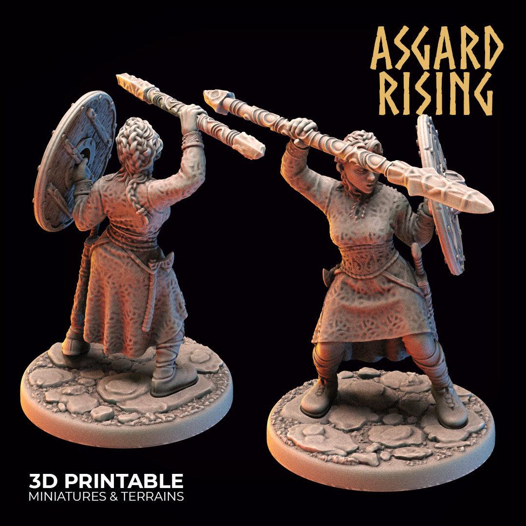 3D Printed Asgard Rising Viking Shieldmaidens Set 1 Viking Shieldmaidens Sets 28 32 mm Wargaming DnD