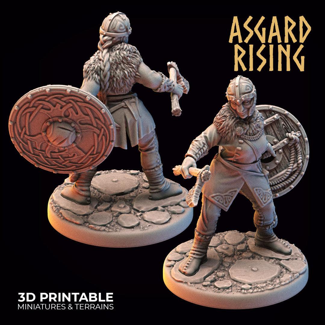 3D Printed Asgard Rising Viking Shieldmaidens Set 2 Viking Shieldmaidens Sets 28 32 mm Wargaming DnD